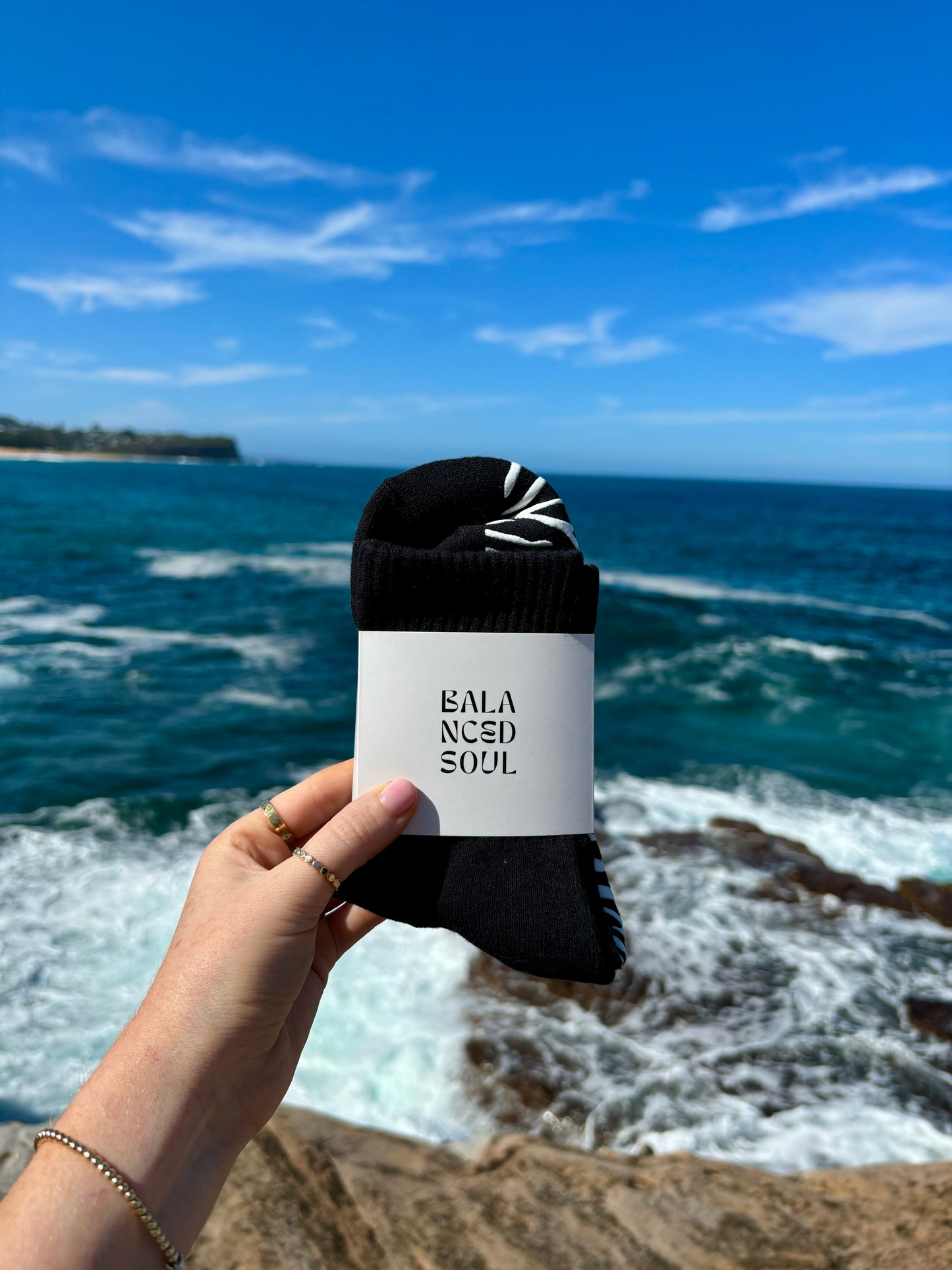 BLACK CREW SOCK W/ WHITE ZEBRA - Pilates socks