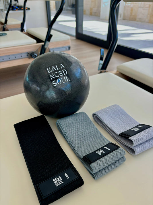*NEW* BUNDLE - 20cm PILATES BALL & RESISTANCE BANDS SET OF 3